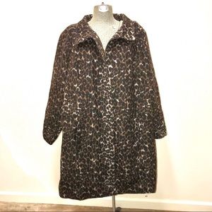 Lane Bryant Animal Print Wool Blend Overcoat 4X